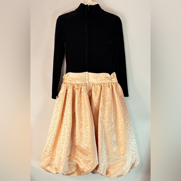 AMERICAN GIRL Midnight Holly Holiday Dress Black Velvet & Metallic Gold - Size 8 - Picture 2 of 8